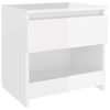 Pack 2 Uds Mesitas De Noche | Mesa Auxiliar | Mesilla Contrachapada Blanco Brillo 40x30x30 Cm Cfw80570