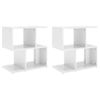 Pack 2 Uds Mesitas De Noche | Mesa Auxiliar | Mesilla Contrachapada Blanco Brillo 50x30x51,5cm Cfw25139