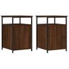 Pack 2 Uds Mesitas De Noche | Mesa Auxiliar | Mesilla Contrachapada Roble Marrón 40x42x60 Cm Cfw81416