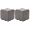 Pack 2 Uds Mesitas De Noche | Mesa Auxiliar | Mesilla Cuero Sintético Gris 30x30x30 Cm Cfw74144