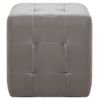 Pack 2 Uds Mesitas De Noche | Mesa Auxiliar | Mesilla Cuero Sintético Gris 30x30x30 Cm Cfw74144