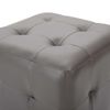 Pack 2 Uds Mesitas De Noche | Mesa Auxiliar | Mesilla Cuero Sintético Gris 30x30x30 Cm Cfw74144