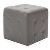 Pack 2 Uds Mesitas De Noche | Mesa Auxiliar | Mesilla Cuero Sintético Gris 30x30x30 Cm Cfw74144