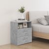 Pack 2 Uds Mesitas De Noche | Mesa Auxiliar | Mesilla Gris Hormigón 50x32x60 Cm Cfw96999