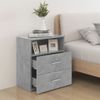 Pack 2 Uds Mesitas De Noche | Mesa Auxiliar | Mesilla Gris Hormigón 50x32x60 Cm Cfw96999