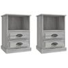 Pack 2 Uds Mesitas De Noche | Mesa Auxiliar | Mesilla Gris Sonoma 43x36x60 Cm Cfw97414