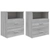 Pack 2 Uds Mesitas De Noche | Mesa Auxiliar | Mesilla Gris Sonoma 50x32x60 Cm Cfw44134