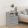 Pack 2 Uds Mesitas De Noche | Mesa Auxiliar | Mesilla Gris Sonoma 50x32x60 Cm Cfw44134