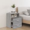 Pack 2 Uds Mesitas De Noche | Mesa Auxiliar | Mesilla Gris Sonoma 50x32x60 Cm Cfw44134