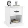 Pack 2 Uds Mesitas De Noche | Mesa Auxiliar | Mesilla Madera Blanco Brillante 39x39x47,5 Cm Cfw46201