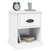 Pack 2 Uds Mesitas De Noche | Mesa Auxiliar | Mesilla Madera Contrachapada Blanco 39x39x47,5cm Cfw17521