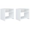 Pack 2 Uds Mesitas De Noche | Mesa Auxiliar | Mesilla Madera Contrachapada Blanco 40x30x40 Cm Cfw91910