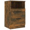 Pack 2 Uds Mesitas De Noche | Mesa Auxiliar | Mesilla Madera Contrachapada Color Roble Ahumado Cfw91794