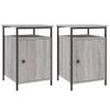 Pack 2 Uds Mesitas De Noche | Mesa Auxiliar | Mesilla Madera Contrachapada Gris 40x42x60 Cm Cfw34478