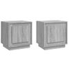 Pack 2 Uds Mesitas De Noche | Mesa Auxiliar | Mesilla Madera Contrachapada Gris 44x35x45 Cm Cfw49805