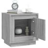 Pack 2 Uds Mesitas De Noche | Mesa Auxiliar | Mesilla Madera Contrachapada Gris 44x35x45 Cm Cfw49805