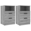 Pack 2 Uds Mesitas De Noche | Mesa Auxiliar | Mesilla Madera Contrachapada Gris Sonoma Cfw14474