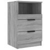 Pack 2 Uds Mesitas De Noche | Mesa Auxiliar | Mesilla Madera Contrachapada Gris Sonoma Cfw14474