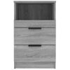 Pack 2 Uds Mesitas De Noche | Mesa Auxiliar | Mesilla Madera Contrachapada Gris Sonoma Cfw14474