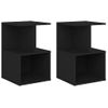 Pack 2 Uds Mesitas De Noche | Mesa Auxiliar | Mesilla Madera Contrachapada Negro 35x35x55 Cm Cfw68287