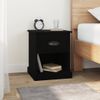 Pack 2 Uds Mesitas De Noche | Mesa Auxiliar | Mesilla Madera Contrachapada Negro 39x39x47,5 Cm Cfw24983