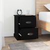 Pack 2 Uds Mesitas De Noche | Mesa Auxiliar | Mesilla Madera Contrachapada Negro 39x39x47,5 Cm Cfw36164