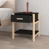 Pack 2 Uds Mesitas De Noche | Mesa Auxiliar | Mesilla Madera Contrachapada Negro 42x38x45 Cm Cfw82777