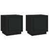 Pack 2 Uds Mesitas De Noche | Mesa Auxiliar | Mesilla Madera Contrachapada Negro 44x35x45 Cm Cfw42228