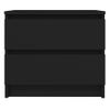 Pack 2 Uds Mesitas De Noche | Mesa Auxiliar | Mesilla Madera Contrachapada Negro 50x39x43,5 Cm Cfw10209