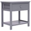 Pack 2 Uds Mesitas De Noche | Mesa Auxiliar | Mesilla Madera De Paulownia Gris 40x29x42cm Cfw74284