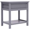 Pack 2 Uds Mesitas De Noche | Mesa Auxiliar | Mesilla Madera De Paulownia Gris 40x29x42cm Cfw74284