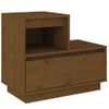 Pack 2 Uds Mesitas De Noche | Mesa Auxiliar | Mesilla Madera De Pino Marrón Miel 60x34x51 Cm Cfw77027