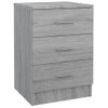 Pack 2 Uds Mesitas De Noche | Mesa Auxiliar | Mesilla Madera Gris Sonoma 38x35x56 Cm Cfw34022