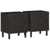 Pack 2 Uds Mesitas De Noche | Mesa Auxiliar | Mesilla Madera Maciza De Mango Negro 40x33x46 Cm Cfw37471