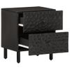 Pack 2 Uds Mesitas De Noche | Mesa Auxiliar | Mesilla Madera Maciza De Mango Negro 40x33x46 Cm Cfw39343