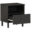 Pack 2 Uds Mesitas De Noche | Mesa Auxiliar | Mesilla Madera Maciza De Mango Negro 40x33x46 Cm Cfw18596