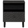 Pack 2 Uds Mesitas De Noche | Mesa Auxiliar | Mesilla Madera Maciza De Mango Negro 40x33x46 Cm Cfw18596