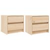 Pack 2 Uds Mesitas De Noche | Mesa Auxiliar | Mesilla Madera Maciza De Pino 40x31x35,5 Cm Cfw11511