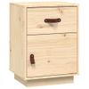 Pack 2 Uds Mesitas De Noche | Mesa Auxiliar | Mesilla Madera Maciza De Pino 40x34x55 Cm Cfw70092