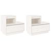 Pack 2 Uds Mesitas De Noche | Mesa Auxiliar | Mesilla Madera Maciza De Pino Blanco 60x34x51 Cm Cfw96713