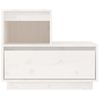 Pack 2 Uds Mesitas De Noche | Mesa Auxiliar | Mesilla Madera Maciza De Pino Blanco 60x34x51 Cm Cfw96713