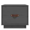 Pack 2 Uds Mesitas De Noche | Mesa Auxiliar | Mesilla Madera Maciza De Pino Gris 40x34x35 Cm Cfw72389