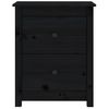 Pack 2 Uds Mesitas De Noche | Mesa Auxiliar | Mesilla Madera Maciza De Pino Negra 50x35x61,5cm Cfw43765