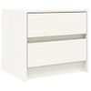 Pack 2 Uds Mesitas De Noche | Mesa Auxiliar | Mesilla Madera Maciza Pino Blanco 40x31x35,5 Cm Cfw33383