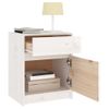 Pack 2 Uds Mesitas De Noche | Mesa Auxiliar | Mesilla Madera Maciza Pino Blanco 40x31x50 Cm Cfw41760