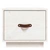 Pack 2 Uds Mesitas De Noche | Mesa Auxiliar | Mesilla Madera Maciza Pino Blanco 40x34x35 Cm Cfw26015