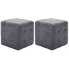 Pack 2 Uds Mesitas De Noche | Mesa Auxiliar | Mesilla Piel De Ante Artificial Gris 30x30x30cm Cfw62359