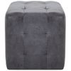 Pack 2 Uds Mesitas De Noche | Mesa Auxiliar | Mesilla Piel De Ante Artificial Gris 30x30x30cm Cfw62359