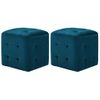 Pack 2 Uds Mesitas De Noche | Mesa Auxiliar | Mesilla Terciopelo Azul 30x30x30 Cm Cfw83862