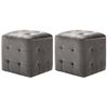 Pack 2 Uds Mesitas De Noche | Mesa Auxiliar | Mesilla Terciopelo Gris 30x30x30 Cm Cfw15383